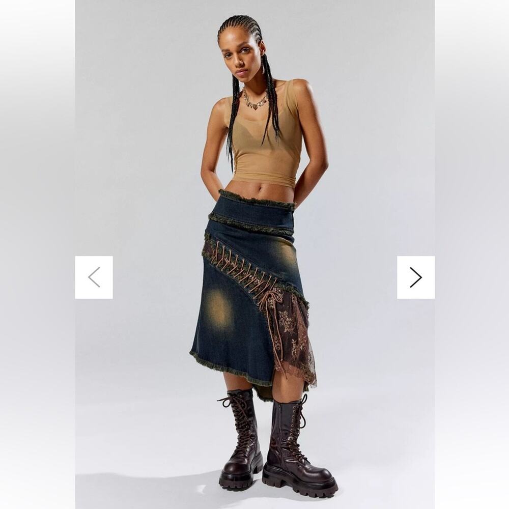 Basic Pleasure anode Stretch Denim Skirt NWT